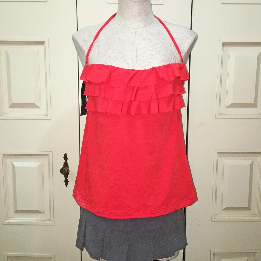 Mossimo Supply Co Burnt Orange Halter Swimwear Top